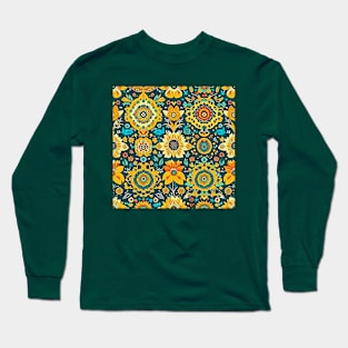 African Floral Pattern Long Sleeve T-Shirt